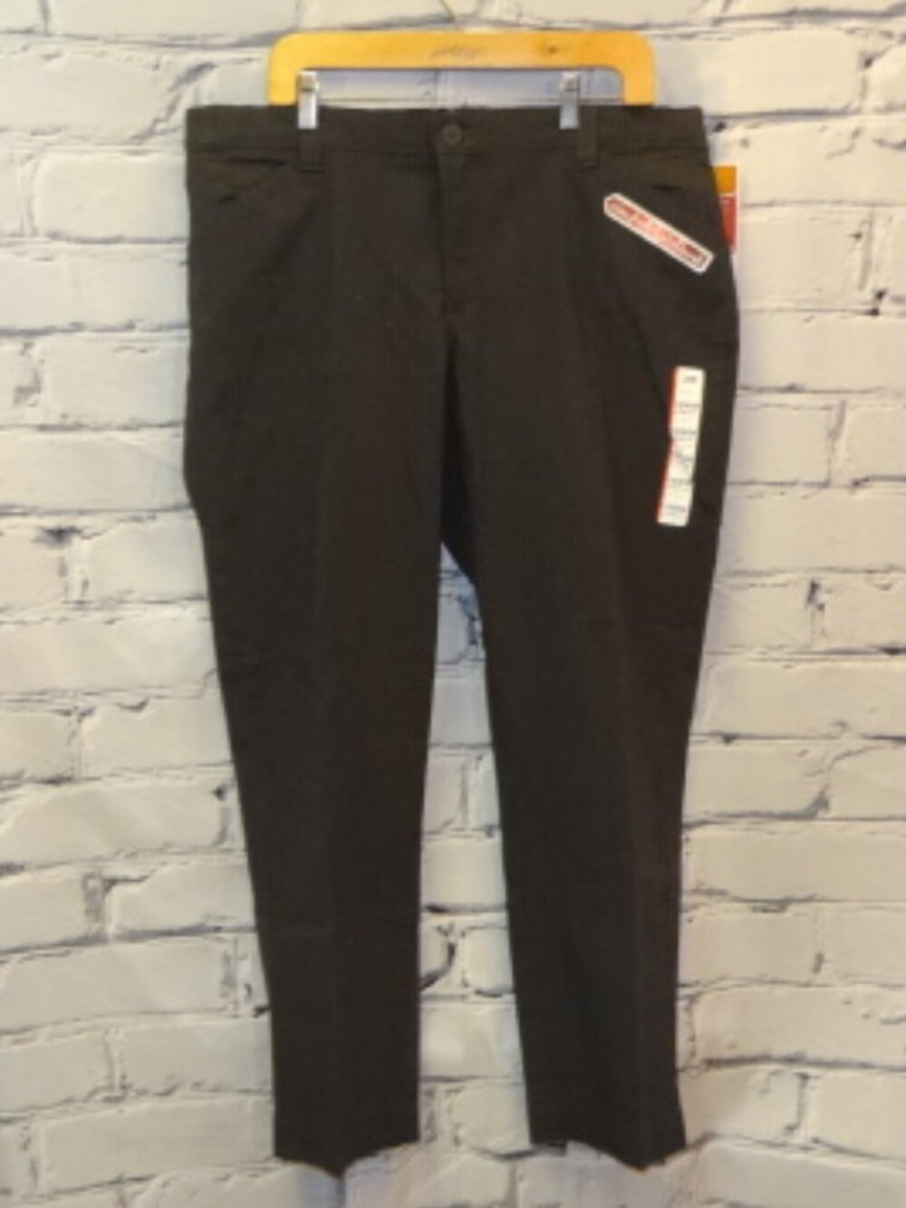 Women's Lee Comfort Fit Straight Lee Pin Strip Gray Pant, NWT
